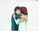 a guy hugging a girl